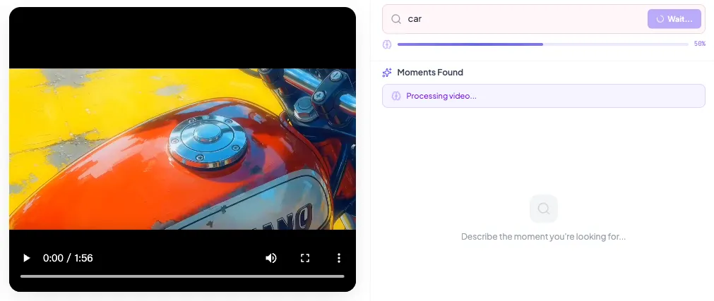 SearchByVideo AI analyzing video — understanding every frame